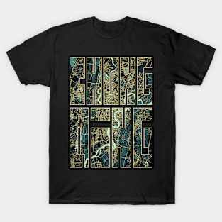 Chongqing, China City Map Typography - Summer T-Shirt